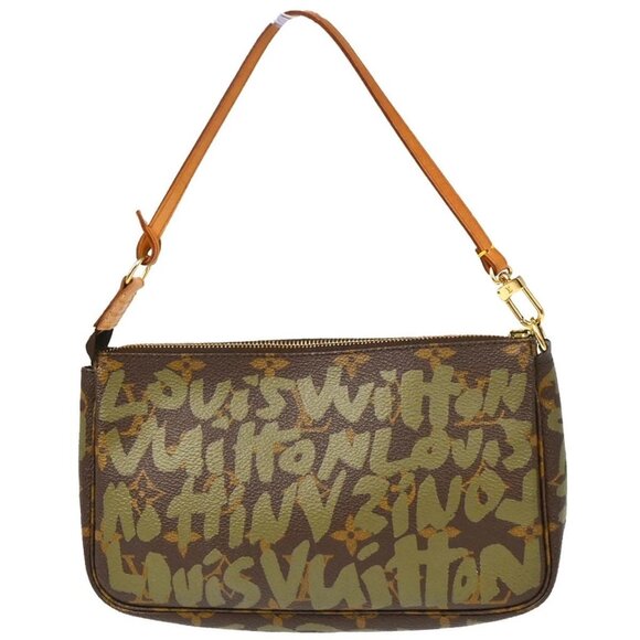 Louis Vuitton khaki Graffiti Pochette Accessoires Handbag M92191 AR0041 195485 - Picture 1 of 8